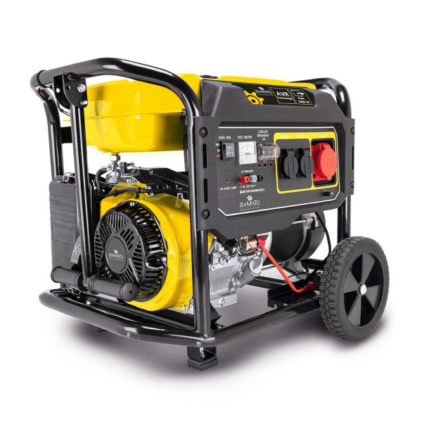 BAMATO Stromerzeuger, 5400 Watt, 2x230V, 1x400V, 1x12V, AVR-System, Kupferwicklung, BGE-5400