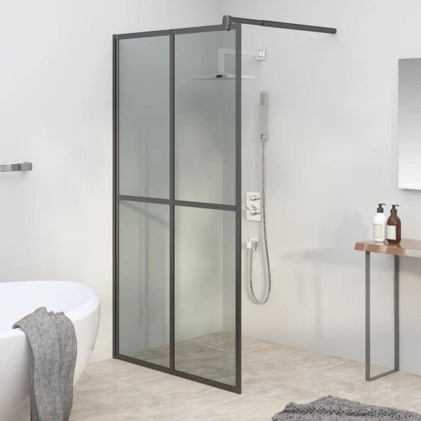 vidaXL Duschwand für Walk-in Dusche 100x195cm Dunkles Sicherheitsglas, 151886