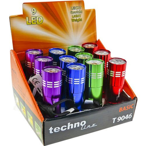 Technoline Taschenlampen, 12er-Display, Abmaße: 94 x Ø 26 mm, T 9046