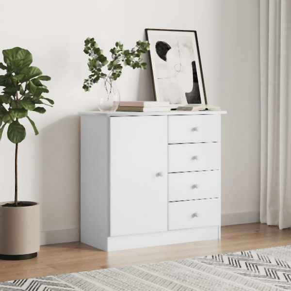 vidaXL Sideboard ALTA Weiß 77x35x73 cm Massivholz Kiefer, 353944