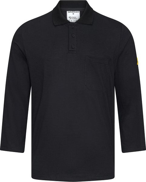 SafeGuard ESD-Poloshirt, langarm, schwarz 150 g/qm, Größe S, DSWL44090