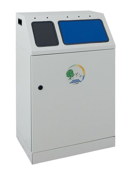 stumpf Abfalltrennung Duplex, RAL 7035/RAL 7016, RAL 5010, verzinkter Innenbehälter, 1x30, 1x60 Liter, 635-075-0-2-400