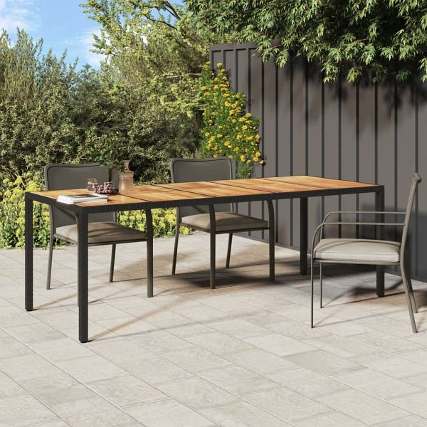 vidaXL Gartentisch Schwarz 250x100x75 cm Poly Rattan, 316729