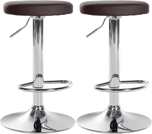 CLP Barhocker Ponte Kunstleder chrom, braun, VE: 2 Stück, 323486
