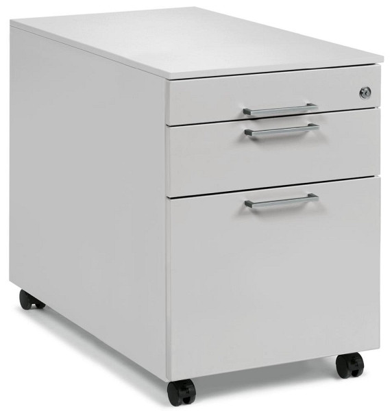 Deskin Rollcontainer EVO, Dekor lichtgrau, B 435 x H 590 x T 600 mm, 1 Schub, 290524