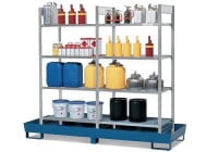 Produktbild von DENIOS Regalpalette RPG 2060 für entzündbare Stoffe, lackierte Auffangwanne, 8 verzinkte Gitterroste, 199662 DENIOS Regalpalette RPG 2060 für entzündbare Stoffe, lackierte Auffangwanne, 8 verzinkte Gitterroste, 199662