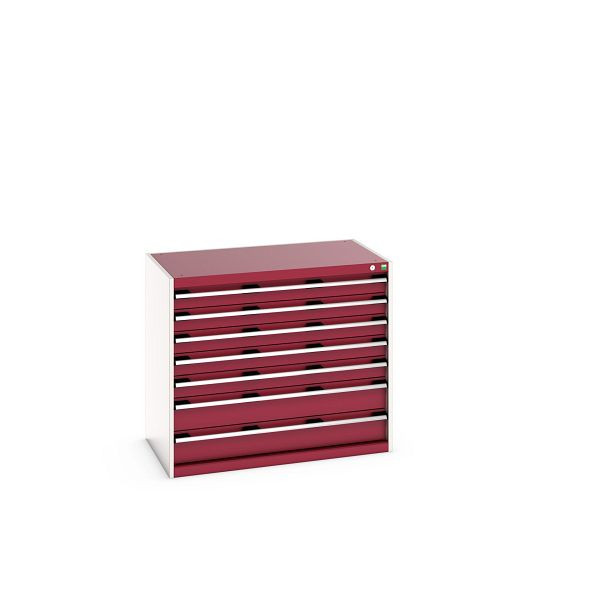 bott cubio Schubladenschrank bestückt mit 7 Schubladen, BxTxH: 1050x650x900mm, RAL 7035/3004, 40021021.24V