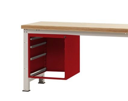 Manuflex Leergehäuse PROFI für Werkbanktische stationär, Nutzhöhe 500 mm für Werkbanktiefe 700 mm, Rubinrot, ZB4431.3003