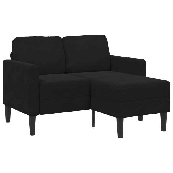 vidaXL 2-Sitzer-Sofa mit Chaiselongue L-Form Schwarz 125 cm Samt, 4107073