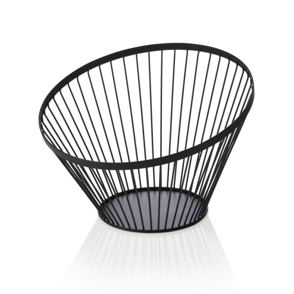 WAS Buffetkorb, Ø 30 cm, Höhe 20,5 cm, schwarz pulverbeschichtet, Metall, 1436030