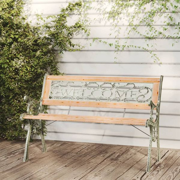 vidaXL Gartenbank 122 cm Massivholz Tanne, Schmiedeeisen, 317118