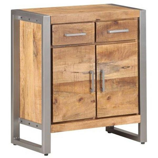 vidaXL Sideboard 60x35x72 cm Raues Mangoholz, natürliches Finish, 323487