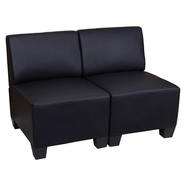 Mendler Modular 2-Sitzer Sofa Couch Lyon, Kunstleder, schwarz, ohne Armlehnen, 2x21689