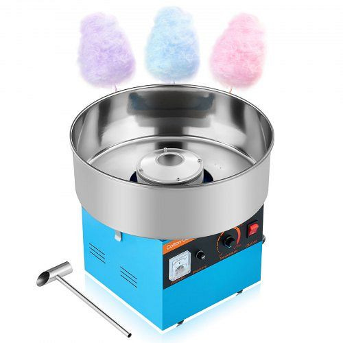 VEVOR Zuckerwattemaschine 1000W, 38 cm Edelstahlschüssel, Zuckerlöffel, für Geburtstage und Feiern, Blau 3500 U/min, TSXXHMHTJLSWPV2V3001V2