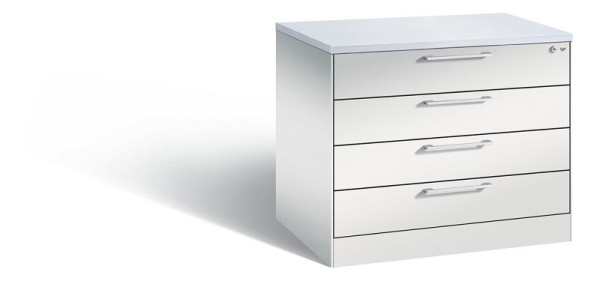 C+P Karteischrank Asisto, H710xB800xT600mm, Farbe: Lichtgrau, Bügelgriff, 146273-424 S10029