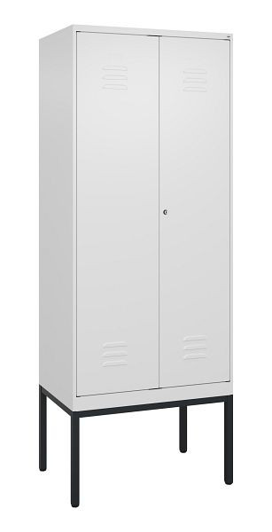C+P Umkleidespind Classic PLUS, Doppel-Spind, Gestell, 2 Abteile, 2120x800x500mm, 9016/9016, Zylinderschloss, 0800327-22P S10029