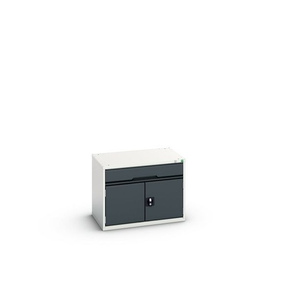 bott verso Schubladenschrank mit Flügeltür, mit 1 Schublade und Fachboden, BxTxH: 800 x 550 x 600 mm, Lichtgrau / Anthrazitgrau, 16925106.19