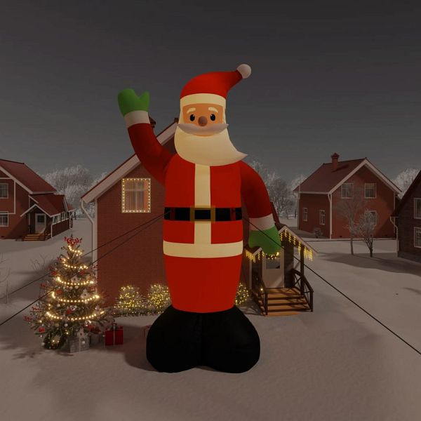 vidaXL LED-Weihnachtsmann Aufblasbar Weihnachtsdeko 1000 cm, 345273
