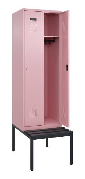 C+P Spind Evolo PLUS, 2 Abteil, 2120x600x815mm, 3015/3015, Zylinderschloss, Material Sitzfläche Kunststoff, Sitzbank, 0490507-20 S10105