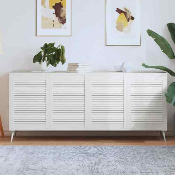 vidaXL Schranktüren Lamellen-Design 4 Stück Weiß 69x49,4 cm Massivholz, 151165