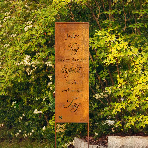 HOME DELUXE Rost Gartenstecker TAG OHNE LÄCHELN, 10258, 4058166059697