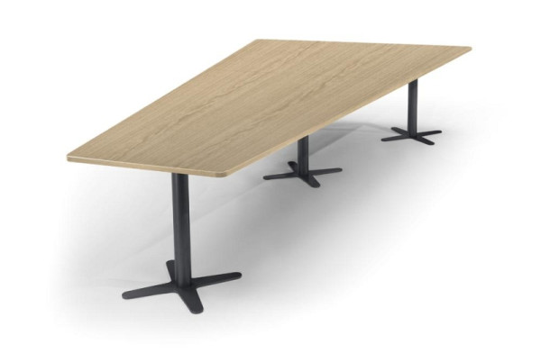 Deskin Konferenztisch DUBLIN, Dekor: Eiche hell, Gestellfarbe: Anthrazit RAL 7016, BxHxT: 3800 x 735 x 1975 mm, 330295