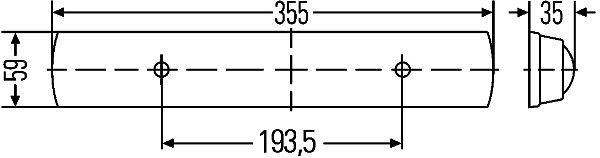HELLA Innenraumleuchte, LED, 12/24V, 4.8W, LED, 4000K, Anbau, Lichtscheibenfarbe: glasklar, Innenraum, 24 LEDs, 2JA 007 373-161