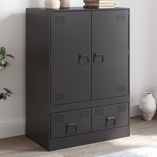 vidaXL Highboard Schwarz 67x39x95 cm Stahl, Top-Qualität, 841805