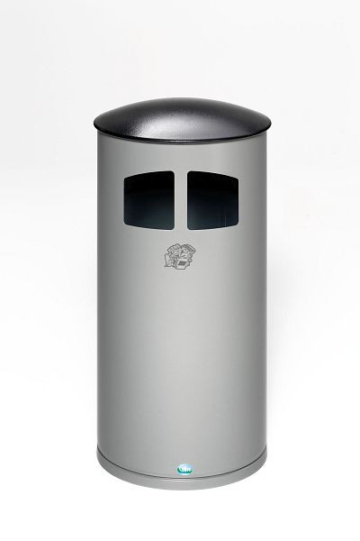 VAR Abfallsammler D 44 mit Deckel antik-silber, inkl. Inneneinsatz, silber, 21356