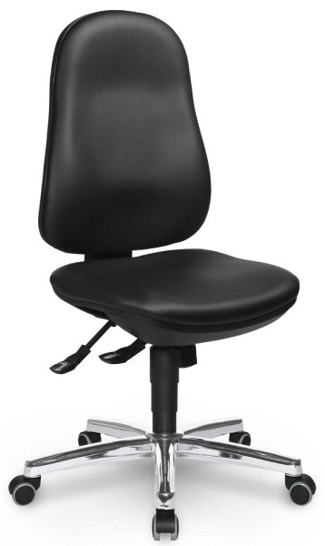 Deskin Bürostuhl COMFORT S ohne Armlehnen, Fußkreuz verchromt, Bezug Softex S, Farbe schwarz, 349208