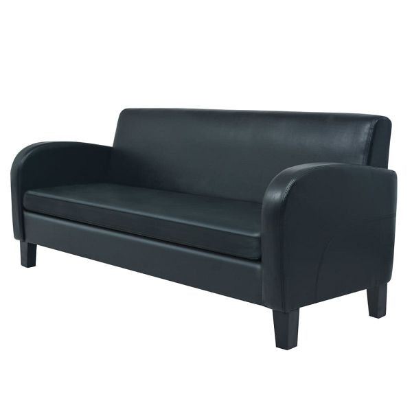 vidaXL 3-Sitzer-Sofa Kunstleder Schwarz, 245588, 8718475589310