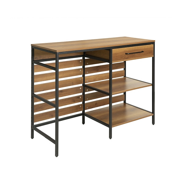 SoBuy Kücheninsel mit einer Schublade Dunkelbraun 120x45x90cm, Industriell, FSB71-PF