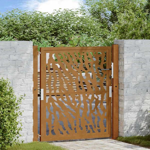 vidaXL Gartentor 105x105 cm Wetterfester Stahl Spurendesign, 4100984