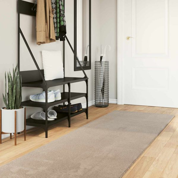 vidaXL Mittlerer Flor weicher und waschbarer Teppich HUARTE Sand, 42022500