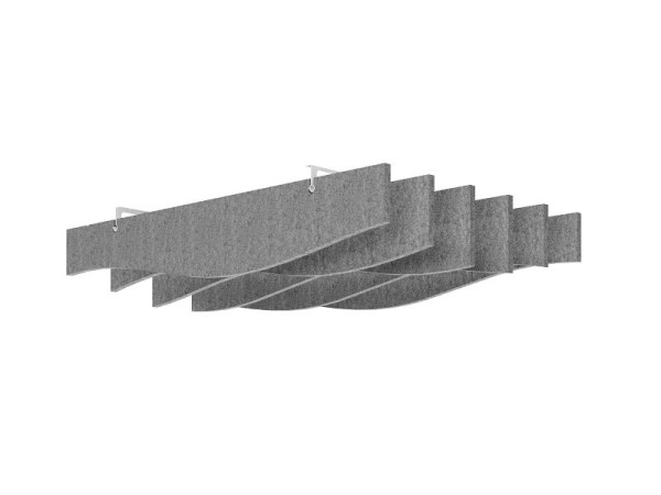 Hammerbacher Akustik Baffeln, Sinuswelle, Farbe: Grau-meliert, Filzoptik, VADB1S1510/55/W