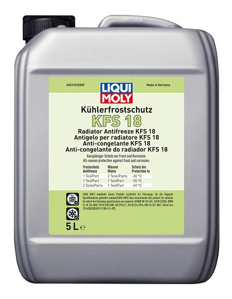 LIQUI MOLY Kühlerfrostschutz KFS 18, Kanister Kunststoff, VE: 5 Liter, 23153