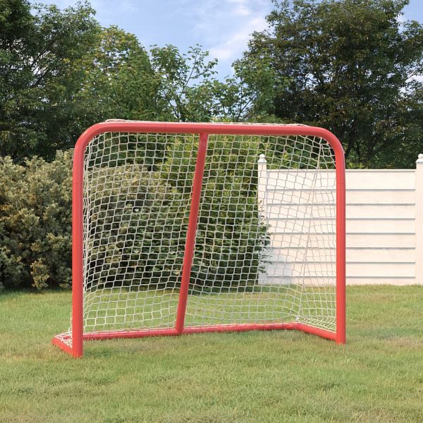 vidaXL Hockey-Tor Rot und Weiß 183x71x122 cm Polyester, 93755