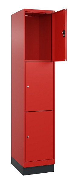 C+P Schließfachschrank Evolo PLUS, mit Sockel, 3 Fächer, 1950x400x500mm, 3020/30, 049020-123 S10025