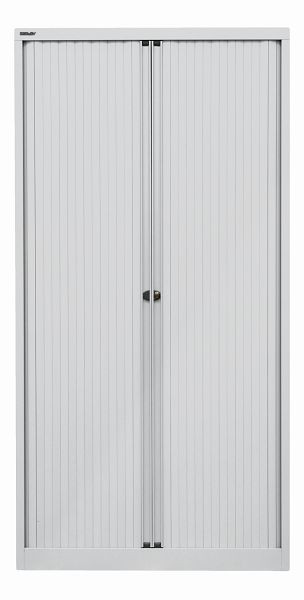 Bisley Rollladenschrank EuroTambour, 4 Fachböden, 5 OH, Rollladen lichtgrau, Korpus lichtgrau, ET410194SLG645