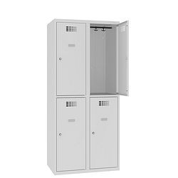 Eurobox Garderobenspind, 2 Abteile 4 Fächer, 400 mm, 0200-040202