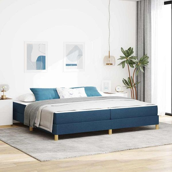 vidaXL Boxspringbett Blau und Braun 200 x 200 cm, 3398597