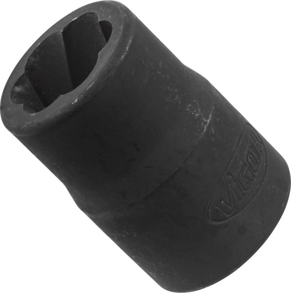 VIGOR Spiralnutenausdreher-Einsatz, Vierkant hohl 12,5 mm (1/2 Zoll), Außen Schraubenausdreher Profil, 14 mm, VE: 5 Stück, V2401