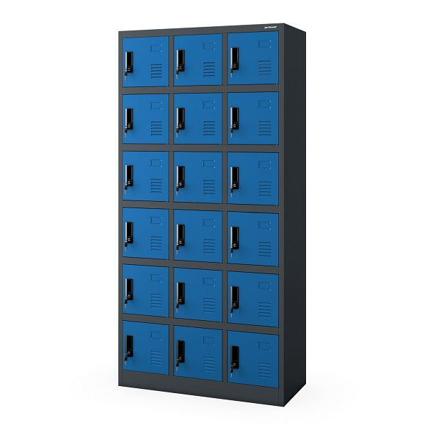 Jan Nowak Mitarbeiter-Schließfachschrank anthrazit-blau: KAROL, 900 x 1850 x 400 mm, 2256