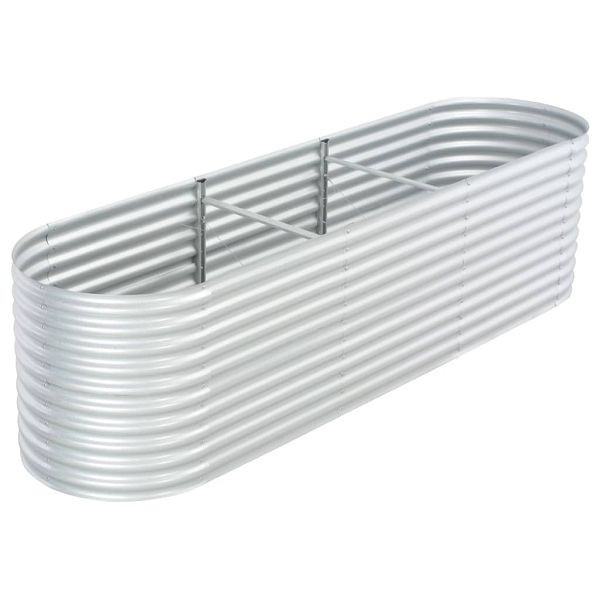 vidaXL Garten-Hochbeet 320x80x81 cm Verzinkter Stahl Silbern, 45512