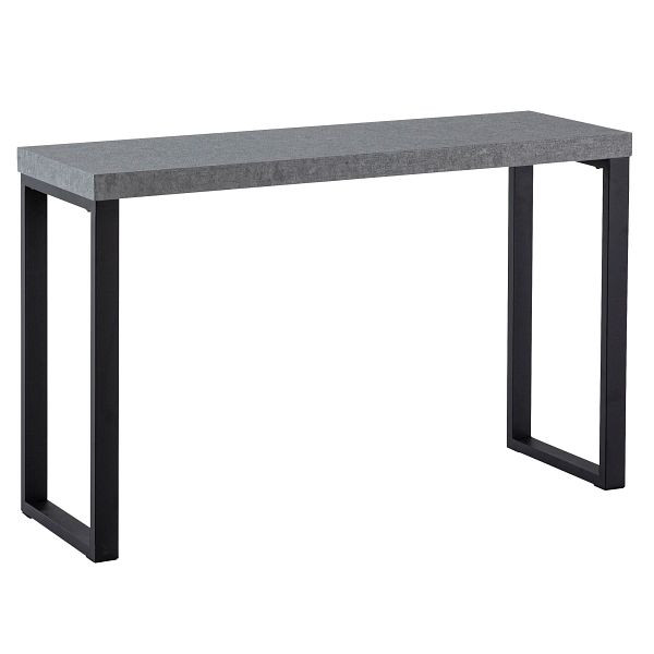 Wohnling Konsolentisch Beton-Optik / Schwarz 120x40x76cm Design Anrichte Flur, Ablagetisch Grau Schmal, mit Metallbeine, Kleiner Schreibtisch, WL6.908