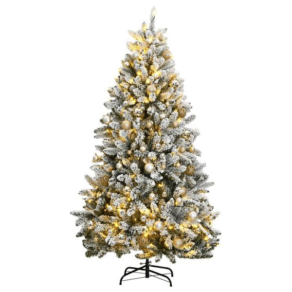 vidaXL Künstlicher Weihnachtsbaum Klappbar 300 LEDs & Kugeln 240 cm, 3210158