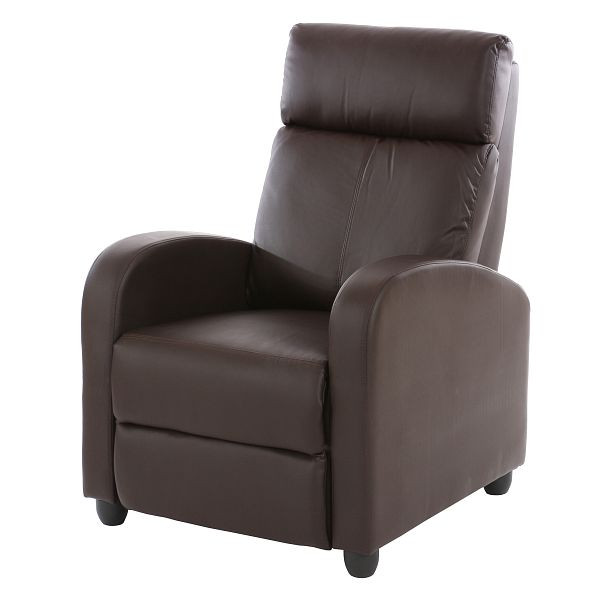 Mendler Fernsehsessel Relaxsessel Liege Sessel Denver, Kunstleder, braun, 28720