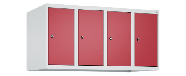 C+P Schrankaufsatz Classic PLUS, Aufsatzschrank, 7035/3003, Zylinderschlösser, 500x1000x500mm, 4 Abteile, 080090-49 S10016
