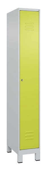 C+P Umkleidespind Classic PLUS mit Mitteltrennwand, Füße, 1950x300x500mm, 7035/0024, Zylinderschloss, 080010-10F S10025