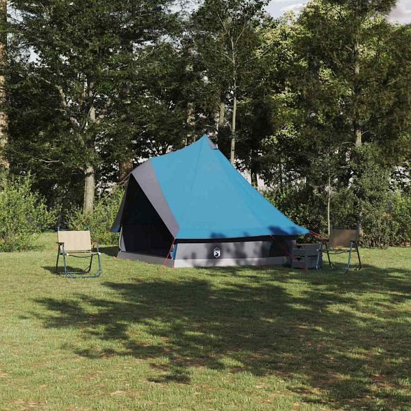 vidaXL Familien-Tipi-Zelt mit Dach Blau und Grau 400 x 346 x 250 cm, 42000979